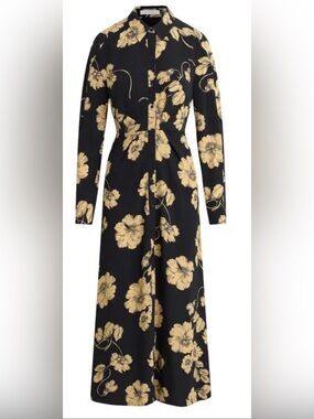 Favorite Daughter Black Long-Sleeve Maxi Dress with Yellow Floral Print